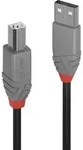 LINDY USB-Kabel USB 2.0 USB-A Stecker, USB-B Stecker 3.00m Schwarz 36674
