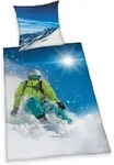 Herding 4459251050 - Young Collection, Ski Fahrer, Bettw&auml;sche-Set, Cotton, blau,