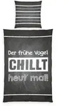 Klaus Hering 4459279050 - Young Collection Bettw&auml;sche, Spr&uuml;che, 80x80+135x200 cm
