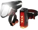 FISCHER FAHRRAD Fahrradbeleuchtung Set PLUS 110 + TWIN STOP LED Schwarz