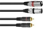 Omnitronic 3022522E XLR Adapterkabel [2x XLR-Stecker 3 polig - 2x Cinch-Stecker]
