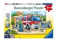 Ravensburger 07574 - Polizei und Feuerwehr, 2 x 12 Teile Puzzle