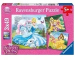 Puzzle Ravensburger Palace Pets - Belle, Cinderella und Rapunzel 3 X 49 Teile