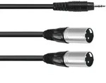 Omnitronic 30225157 XLR Adapterkabel [1x Klinkenstecker 3.5 mm - 2x XLR-Stecker 3