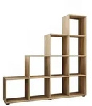 Holz Stand Treppenregal Regal 10 F&auml;cher Napoli