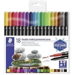 STAEDTLER Doppelfasermaler Lumocolor 3187 permanent, 18er Set
