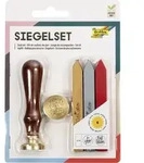 Folia Siegel Set inkl. Holzgriff, 2x Siegelmotiven, 3x Siegelwachs