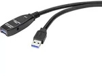 Renkforce USB-Kabel USB 3.2 Gen1 USB-A Stecker, USB-A Buchse 20.00 m Schwarz Aktiv