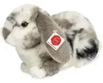 Teddy Hermann 937333 - Widderkaninchen sitzend grau-wei&szlig; gescheckt, Pl&uuml;schtier, 23