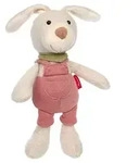sigikid 39921 - Latzhosen-Hase Sweety, rot, Kuscheltier, ca. 32 cm