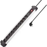 Sygonix SY-4755616 &Uuml;berspannungsschutz-Steckdosenleiste 10fach Silber, Schwarz