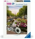 Erwachsenenpuzzle 1000 Teile - Fahrrad und Blumen in Amsterdam