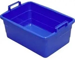 Wanne eckig 62 cm/45 l blau hochstehende Griffe