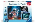 Kinderpuzzle 3x49 Teile - Abenteuer Weltraum