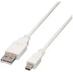 Value USB-Kabel USB 2.0 USB-A Stecker, USB-Mini-A Stecker 0.80m Wei&szlig; Geschirmt