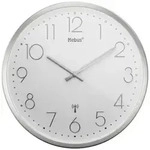 Mebus 19776 Funk Wanduhr 25cm x 40mm Silber Leisegang-Uhrwerk