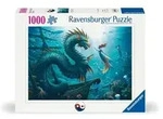 Erwachsenenpuzzle 1000 Teile - Verzauberte Tiefen: Drache, Meerjungfrau und