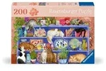 Feel Well & Puzzle - Katzen im Regal - Erwachsenenpuzzle mit 200 XL-Teilen und...