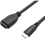 Value HDMI Verl&auml;ngerungskabel HDMI-Mini-C Stecker, HDMI-A Buchse 0.15 m Schwarz