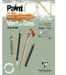 PaintON, Block A4 kopfseitig geleimt, 30 Blatt gr&uuml;ngrau 250g