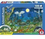 Schmidt 56529 - Tiere nachts im Wald, Kinderpuzzle mit Poster, 100 Teile aus NATPAX&reg;