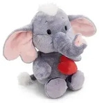 Kuscheltier Love Elefant mit Magnet Herz dunkelgrau