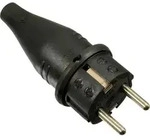 AS Schwabe 60412 Schutzkontaktstecker Vollgummi 230V Schwarz IP44