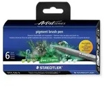 STAEDTLER Schreib- und Zeichbedarf pigment brush pen Greens&Turquoises, 6er Set