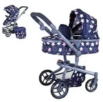 Knorrtoys 90943 - Kombi-Puppenwagen Boonk Star Blue Pink, mit Zubeh&ouml;r, umbaubar,
