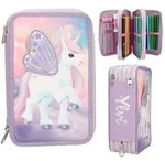 Ylvi 3 Fach Federtasche mit appliziertem Fl&uuml;gel