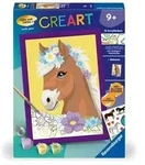 CreArt, Malen nach Zahlen Kinder - Pferd mit Blumen