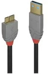 LINDY USB-Kabel USB 3.2 Gen1 USB-A Stecker, USB-Micro-B 3.0 Stecker 0.50m Schwarz