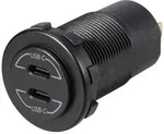 VOLTCRAFT USB-C&reg;-Doppelsteckdose 9V-30V-60W Belastbarkeit Strom max.=3A 12 - 24 V/DC