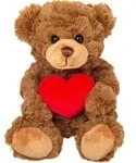 Teddy Hermann 91330 - Teddy mit Herz, braun, Pl&uuml;sch, 20 cm