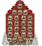 Nostalg. Weihnachtshaus, Wand-Adventskal. m.Pop-up (Behr)