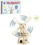 PEBARO 834/1 - Solar Holzbausatz Windm&uuml;hle, 34-teilig, Holzkonstruktion mit