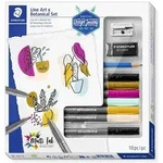 STAEDTLER Schreib- und Zeichbedarf pigment brush 371 Line Art & Botanical Set,...