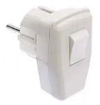 AS Schwabe 45035 Schutzkontakt-Winkelstecker Kunststoff mit Schalter 230V Wei&szlig; IP20