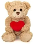 Teddy Hermann 91331 - Teddy mit Herz, beige, Pl&uuml;sch, 20 cm