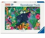 Erwachsenenpuzzle 3000 Teile - Panther im bl&uuml;henden Dschungel