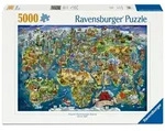 Erwachsenenpuzzle 5000 Teile - Weltkarte mit Sehensw&uuml;rdigkeiten