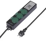 Sygonix SY-6786454 Gartensteckdose mit Zeitschaltuhr 3fach Schwarz, Gr&uuml;n