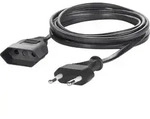 Sygonix SY-5042686 Strom Verl&auml;ngerungskabel Schwarz 5.00m H03VVH2-F 2X 0,75mm2