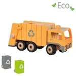 Goki 55848 - M&uuml;llwagen Eco, Holz/Metall, L&auml;nge: 36 cm