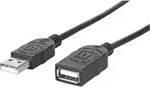 Manhattan USB-Kabel USB 2.0 USB-A Stecker, USB-A Buchse 1.00 m Schwarz Folienschirm,