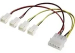 PC-L&uuml;fter Y-Kabel [4x PC-L&uuml;fter Stecker 3pol. - 1x IDE-Strom-Stecker 4pol.] 0.15 m