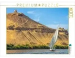 CALVENDO Puzzle Segeln vor Assuan: Feluke auf dem Nil vor den Felsengr&auml;bern...