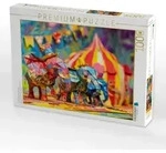 CALVENDO Puzzle Elefanten im Zirkus aus Papier. 1000 Teile Lege-Gr&ouml;&szlig;e 64x48cm