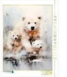 CALVENDO Puzzle Majest&auml;tische Eisb&auml;rfamilie in Acrylfarbe 2000 Teile...