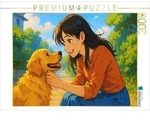 CALVENDO Puzzle Liebe dein Haustier - Frau streichelt Hund 2000 Teile...
